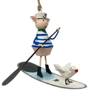 Sailor Pig on Sup Ornament