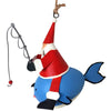 Santa Fishing Whale Ornament