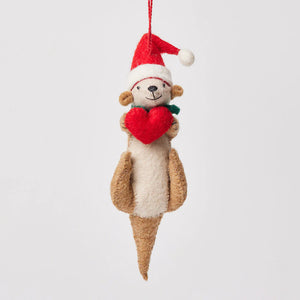 Santa Otter Love Ornament