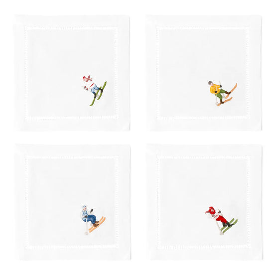 Skiers Cocktail Napkin Set