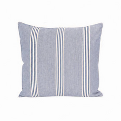 Sky Blue + Ivory Stripe Cover Pillow