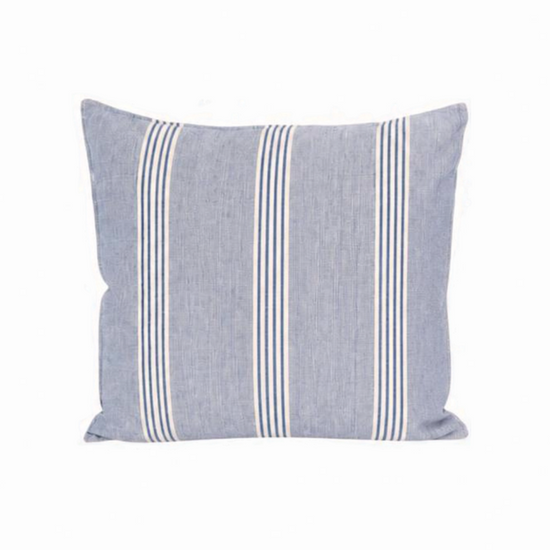 Sky Blue + Ivory Stripe Cover Pillow