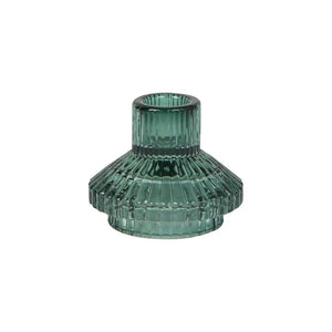 Small Green Glass Candle Holder