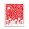 Swedish Dishcloth | Snow Village Red