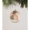 Snowman Glass Disk Ornament