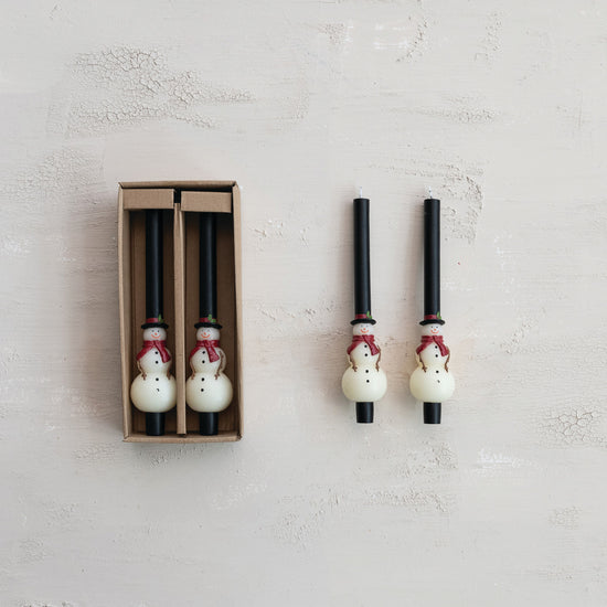 Snowman Taper Candles