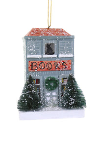 Snowy Book Shop Ornament