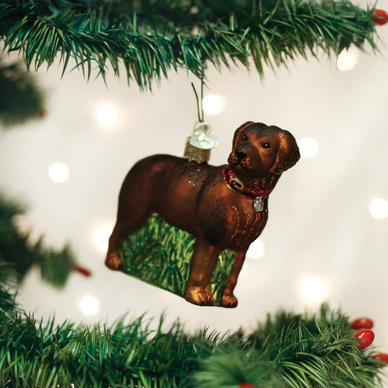 Standing Chocolate Lab Ornament