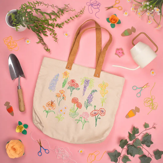 Stitch Your Own Flowers Tote