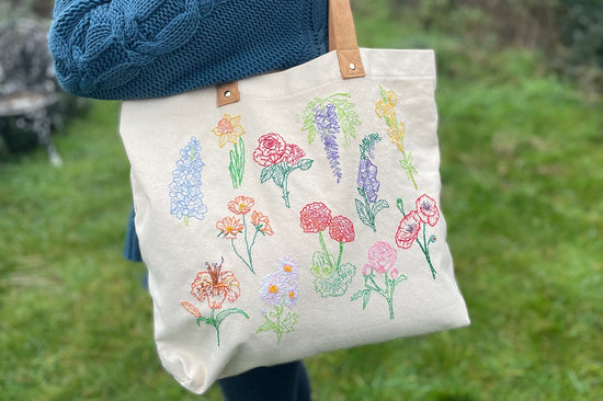 Stitch Your Own Flowers Tote