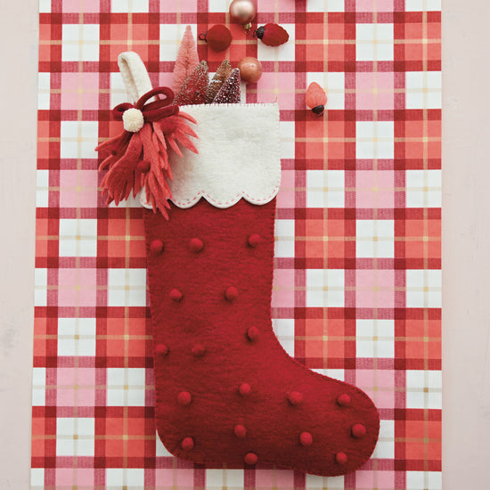 Wool Scalloped Cuff Stocking