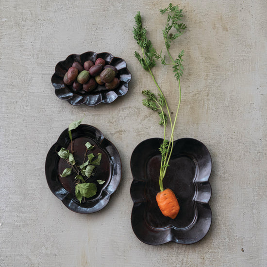 Scalloped Stoneware Dish