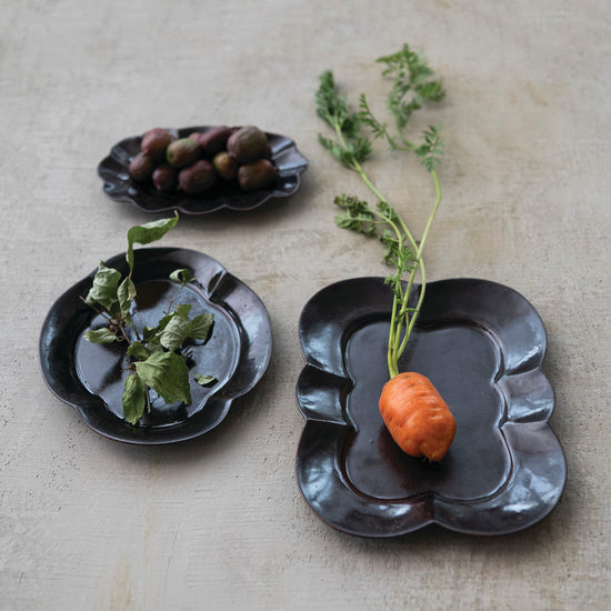 Scalloped Stoneware Dish