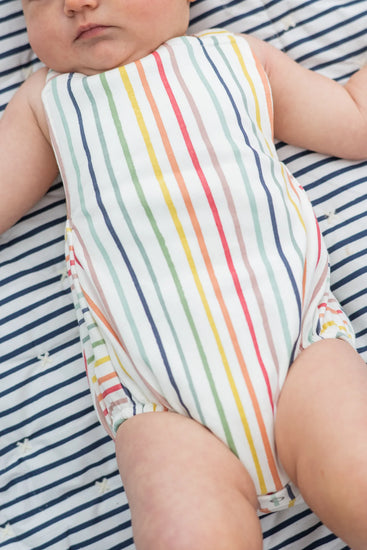Stripes Away Rainbow Criss Cross One-Piece