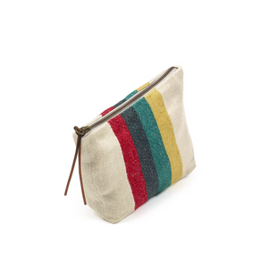 Summer Stripe Linen Pouch