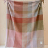 Recycled Wool Blanket, Pink Patchwork Check