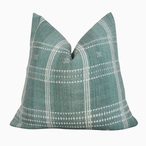 Teal Blue Indian Wool Pillow