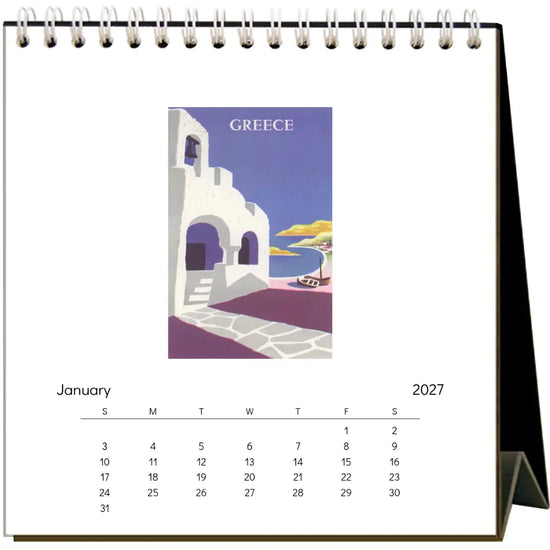 2027 Travel Posters Desk Calendar