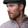 Green & Burgandy Stripe Tweed Cap