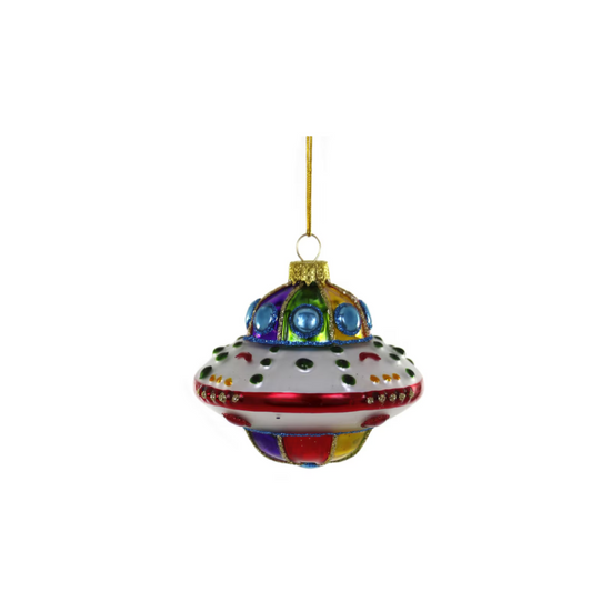 Rainbow UFO Ornament