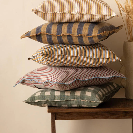 Vasara Block Stripe Linen Pillow