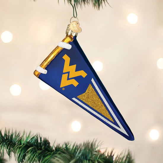 Univ of West Virginia Pennant Ornament