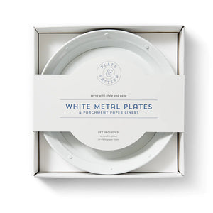 White Metal Plates, Set of 4