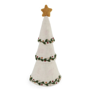 White Embroidered Christmas Tree 3-in-1