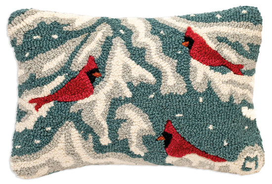 Winter Cardinal Chorus Pillow