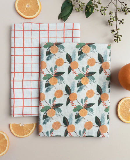 Winter Citrus Tea Towel