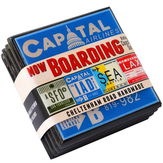 Airport Code Coaster Set