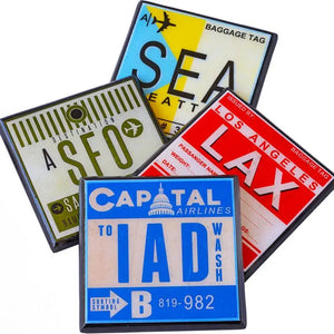 Airport Code Coaster Set