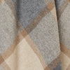 Merino Lambswool Block Windowpane Throw, Beige & Gray