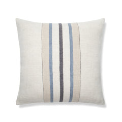 Bruges Stripe Natural & Blue Linen Pillow