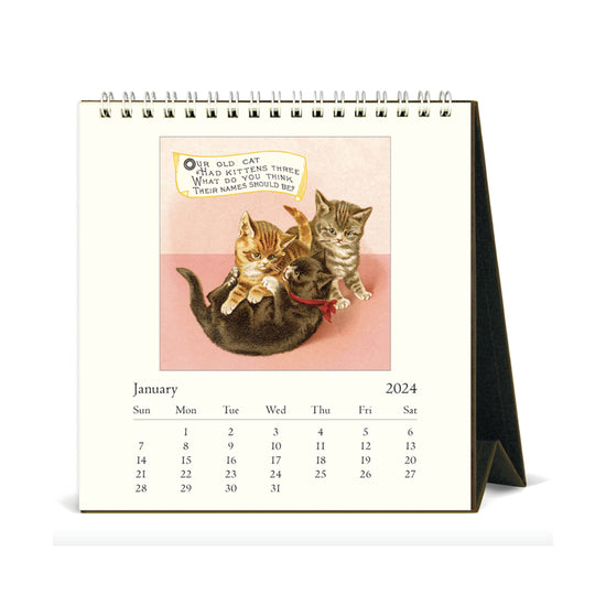 2024 Vintage Cats Desk Calendar