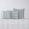Pale Blue Celadon Green Stripe Pillow