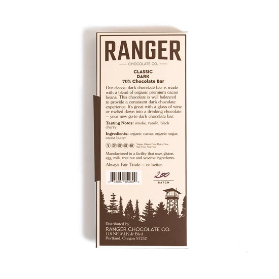 Classic Dark Chocolate Bar, 70% Cacao