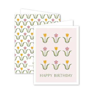 Dala Tulips Birthday Card