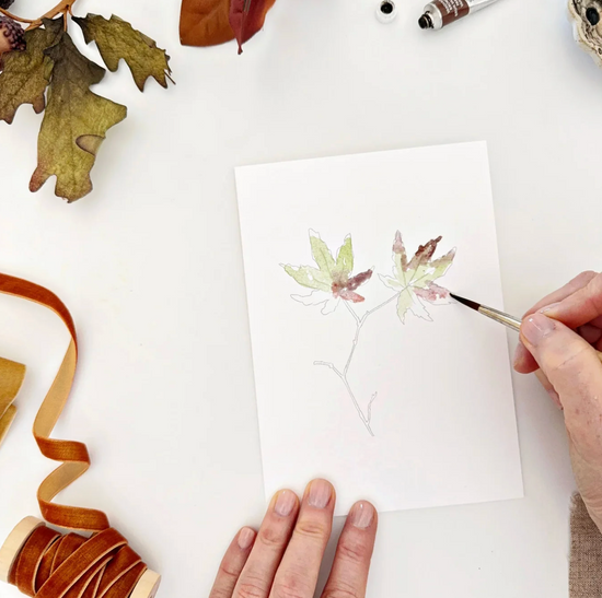 Paintable Leaves Notecards