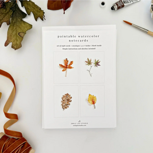 Paintable Leaves Notecards