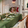 Green Linen Christmas Stocking