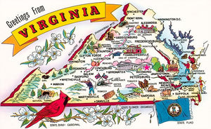 Greetings from Virginia Vintage Postcard