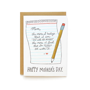 Just Like Mom Mother's Day Card