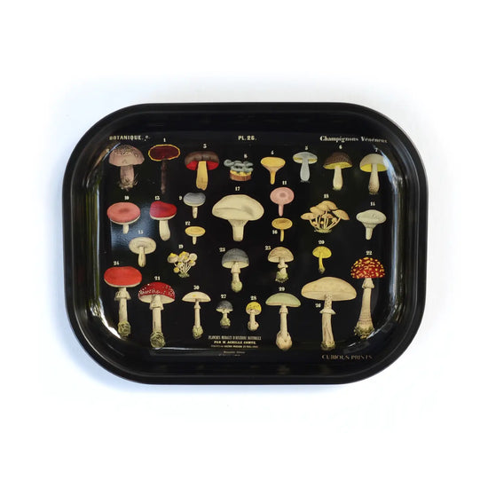 Black Mushroom Metal Tray