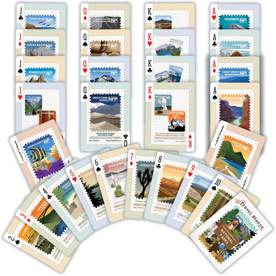 National Parks Travel Stamp Playing Cards