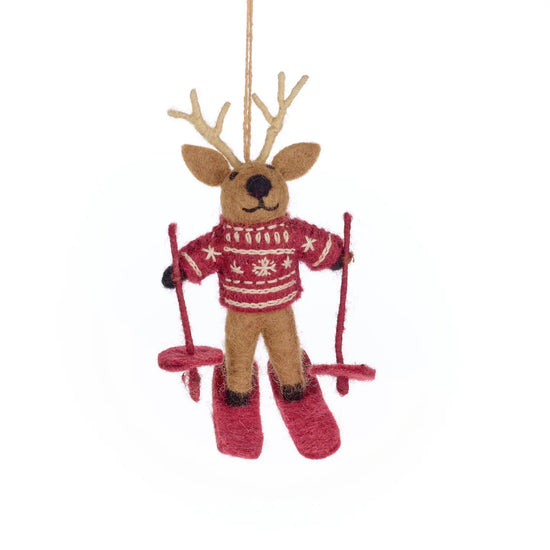 Skiing Reindeer Ornament