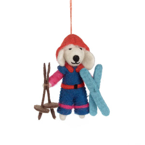 Skiing Poodle Ornament