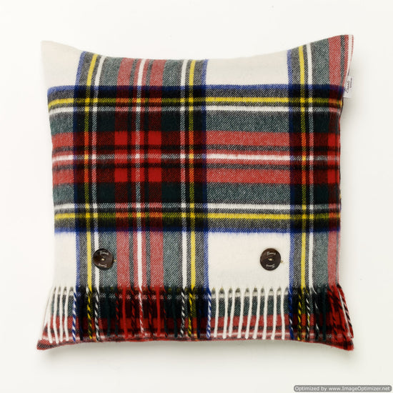 Stewart Tartan Plaid Wool Pillow