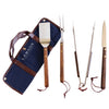 Tail-Gater 15″ 4-Piece BBQ Set with Walnut Handles