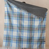 Recycled Wool Picnic Blanket, Stewart Muted Blue Tartan